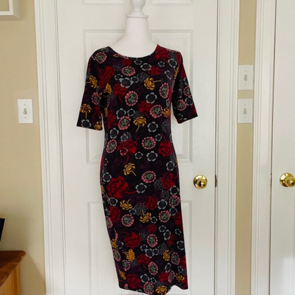 LuLaRoe Julia Women's Dress Size Small, Floral / Multicolored